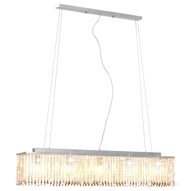 Load image into Gallery viewer, Vidaxl plafondlamp met kristallen kralen 104 cm zilverkleurig
