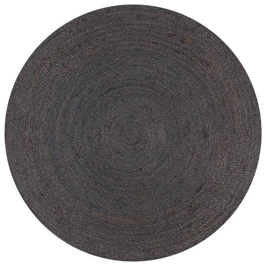 Vidaxl vloerkleed handgemaakt rond 90 cm jute donkergrijs