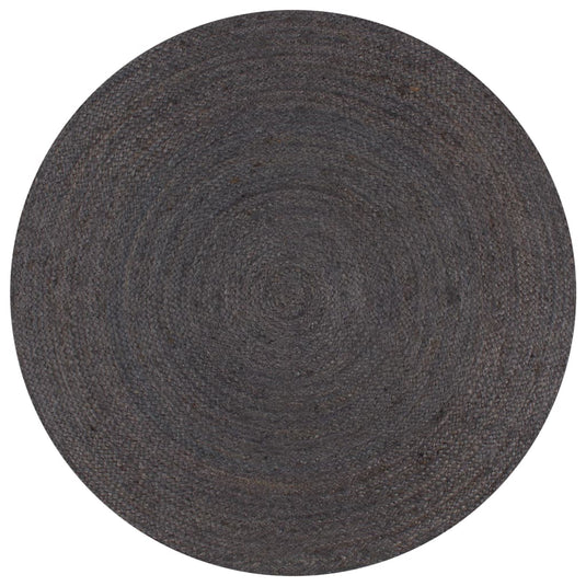 Vidaxl vloerkleed handgemaakt rond 150 cm jute donkergrijs