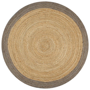 Vidaxl vloerkleed handgemaakt met grijze rand 90 cm jute