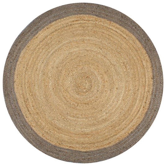 Vidaxl vloerkleed handgemaakt met grijze rand 120 cm jute