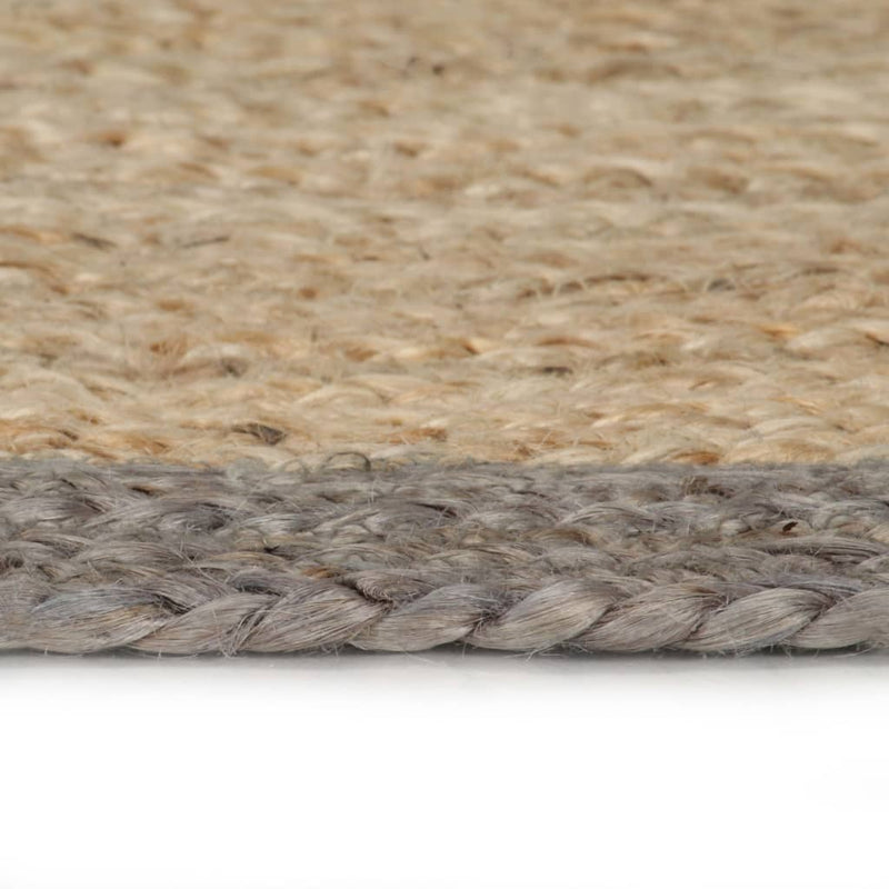Load image into Gallery viewer, Vidaxl vloerkleed handgemaakt met grijze rand 150 cm jute
