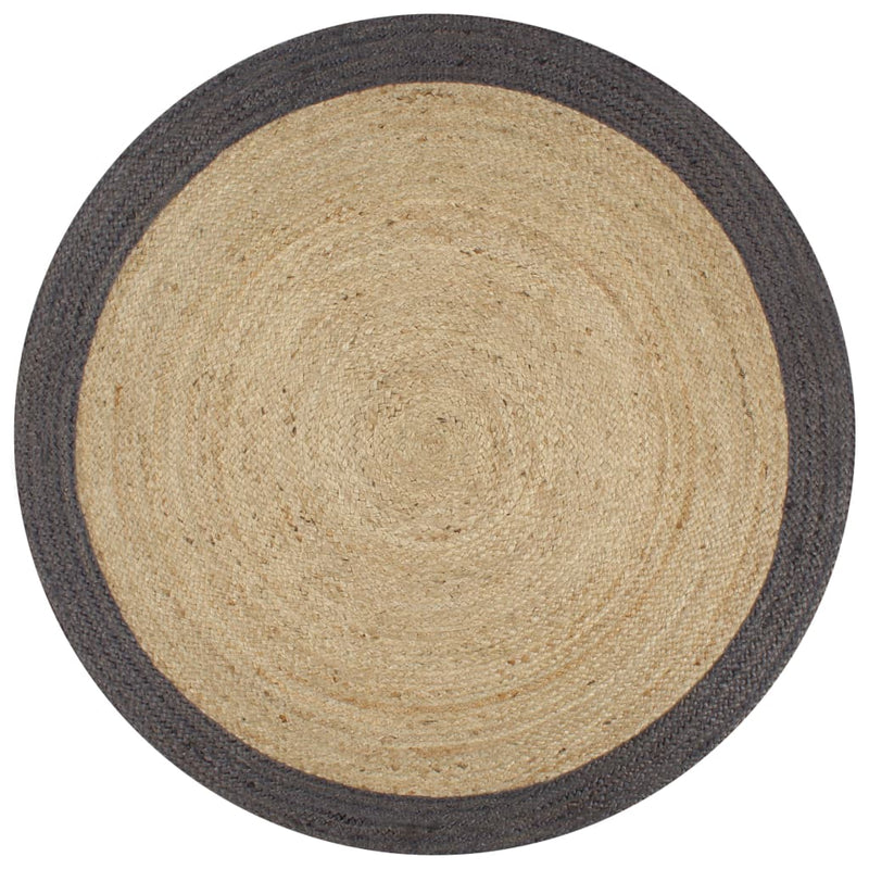 Load image into Gallery viewer, Vidaxl vloerkleed handgemaakt met donkergrijze rand 90 cm jute

