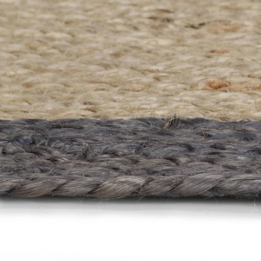 Vidaxl vloerkleed handgemaakt met donkergrijze rand 90 cm jute