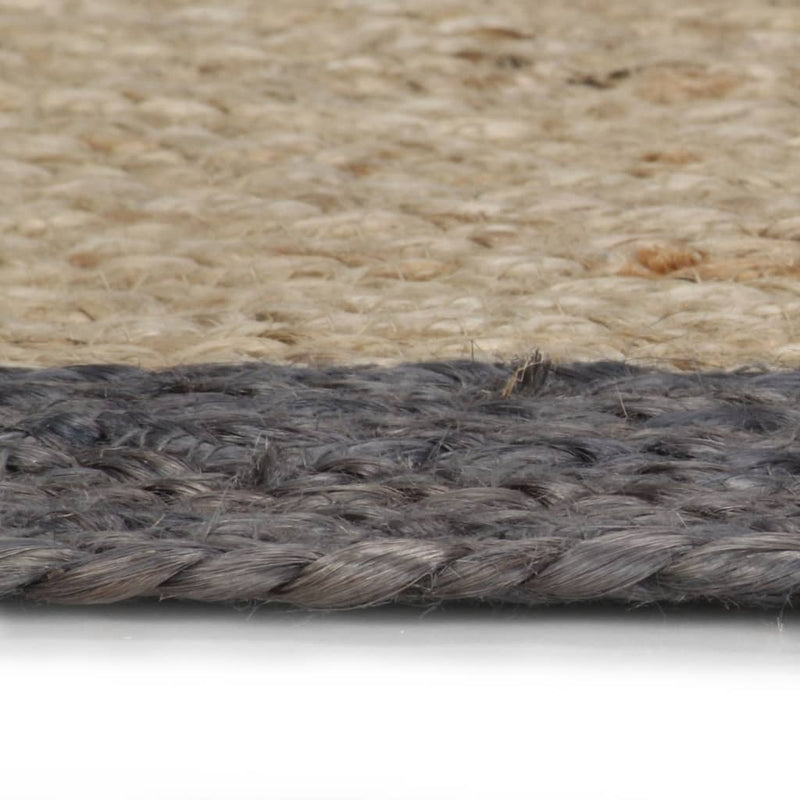 Load image into Gallery viewer, Vidaxl vloerkleed handgemaakt met donkergrijze rand 150 cm jute
