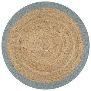 Vidaxl vloerkleed handgemaakt met olijfgroene rand 90 cm jute