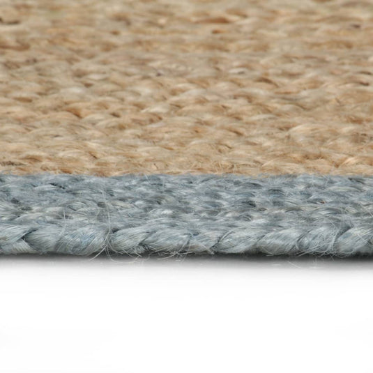 Vidaxl vloerkleed handgemaakt met olijfgroene rand 90 cm jute