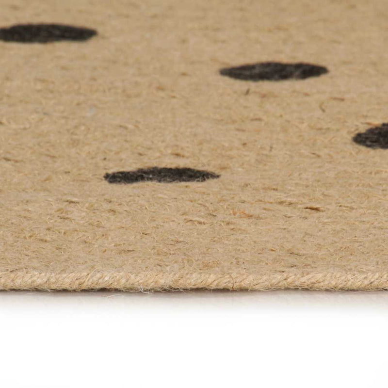 Afbeelding laden in galerijviewer, Vidaxl vloerkleed handgemaakt met print polkadot 90 cm jute
