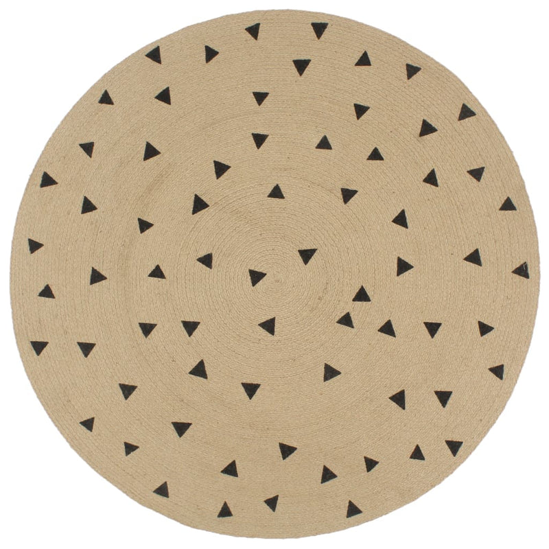 Load image into Gallery viewer, Vidaxl vloerkleed handgemaakt met driehoek print 90 cm jute
