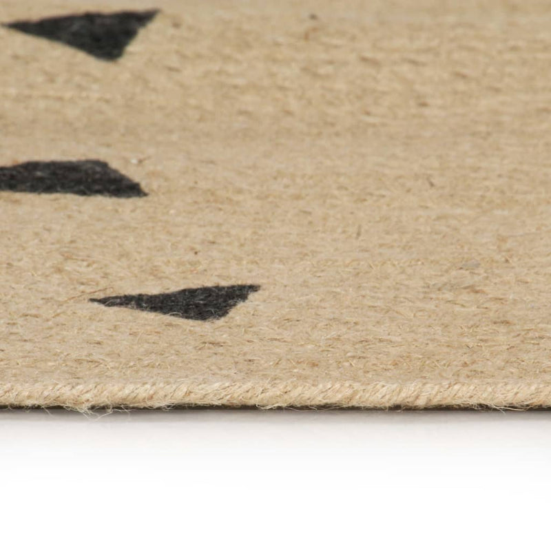Load image into Gallery viewer, Vidaxl vloerkleed handgemaakt met driehoek print 90 cm jute
