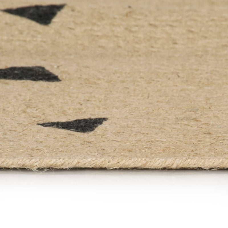 Load image into Gallery viewer, Vidaxl vloerkleed handgemaakt met driehoek print 120 cm jute
