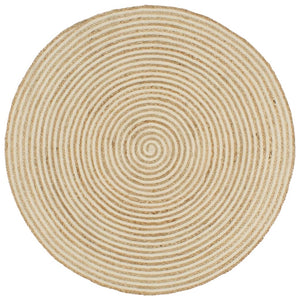 Vidaxl vloerkleed handgemaakt met spiraal ontwerp 90 cm jute wit