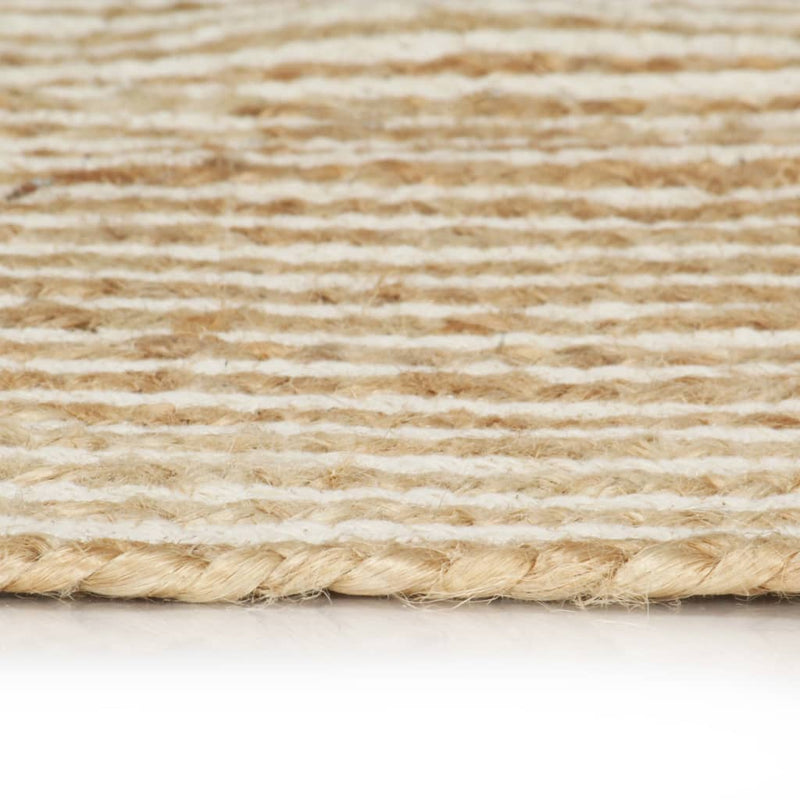 Load image into Gallery viewer, Vidaxl vloerkleed handgemaakt met spiraal ontwerp 120 cm jute wit
