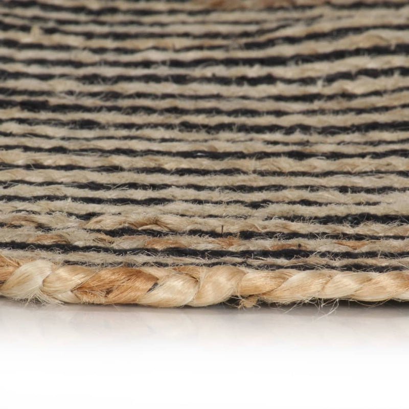 Load image into Gallery viewer, Vidaxl vloerkleed handgemaakt met spiraal ontwerp 90 cm jute zwart
