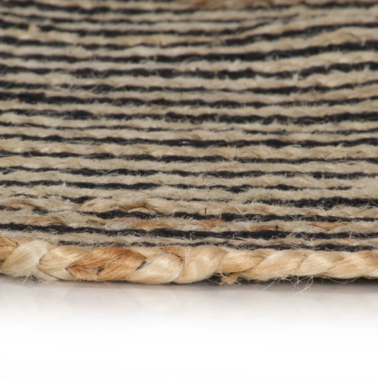 Vidaxl vloerkleed handgemaakt met spiraal ontwerp 90 cm jute zwart