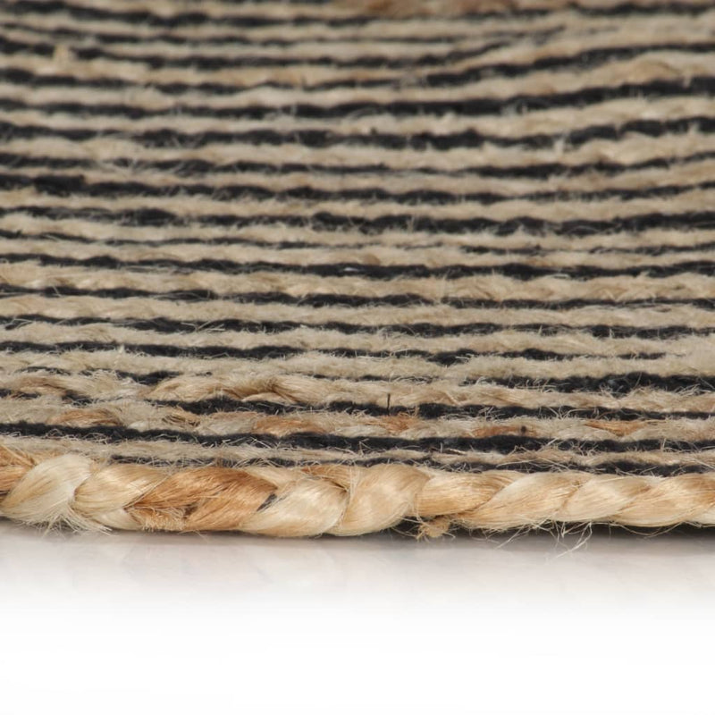 Load image into Gallery viewer, Vidaxl vloerkleed handgemaakt met spiraal ontwerp 120 cm jute zwart
