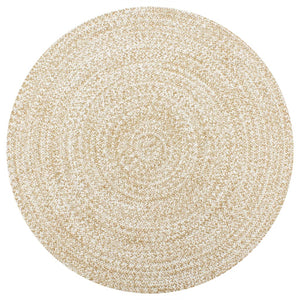 Vidaxl vloerkleed handgemaakt 120 cm jute wit en naturel
