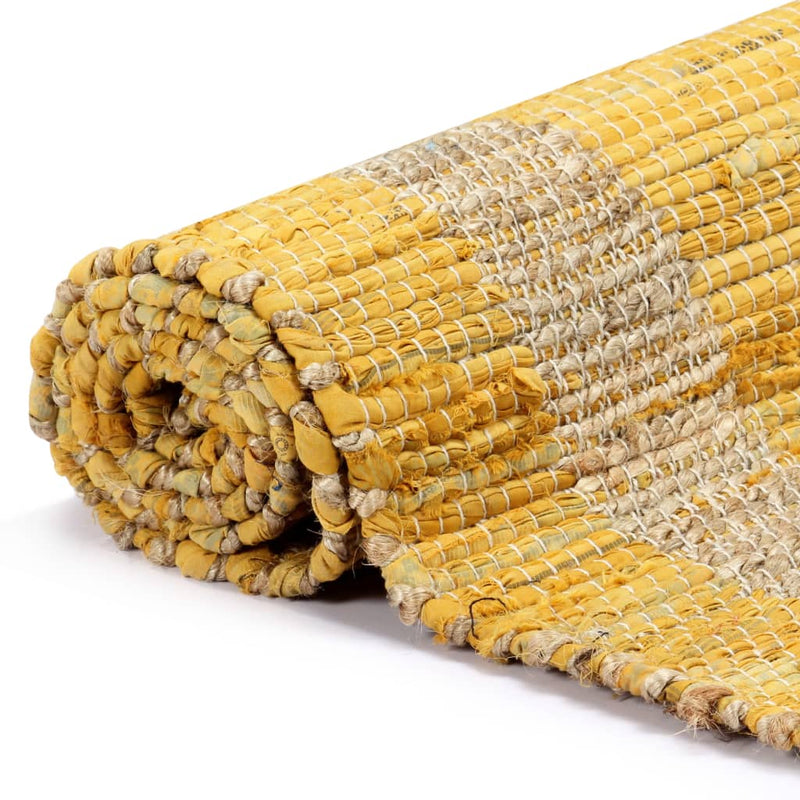 Load image into Gallery viewer, VidaXL Vloerkleed handgemaakt 80x160 cm jute geel
