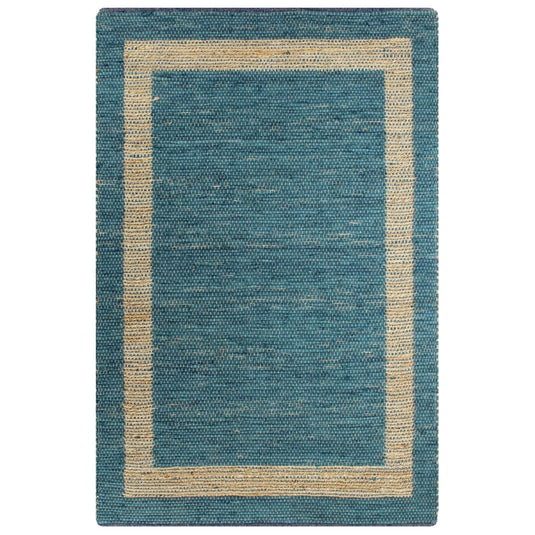 Vidaxl vloerkleed handgemaakt 120x180 cm jute blauw