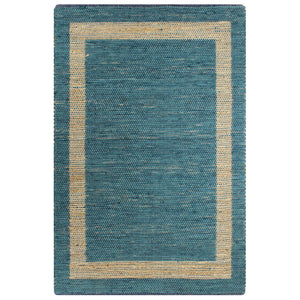 Vidaxl vloerkleed handgemaakt 160x230 cm jute blauw