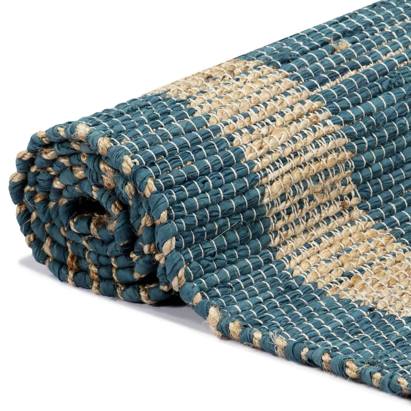 Load image into Gallery viewer, Vidaxl vloerkleed handgemaakt 160x230 cm jute blauw
