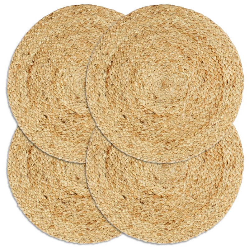 Load image into Gallery viewer, Vidaxl placemats 4 st rond 38 cm jute natuurlijk
