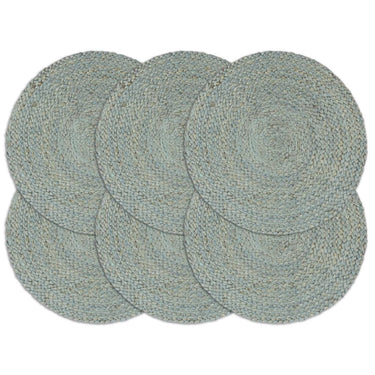 Vidaxl placemats 6 st rond 38 cm jute olijfgroen