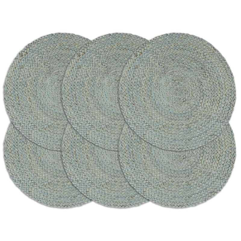 Load image into Gallery viewer, VidaXL Placemats 6 st rond 38 cm jute olijfgroen
