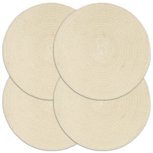 Vidaxl placemats 4 st rond 38 cm katoen natuurlijk