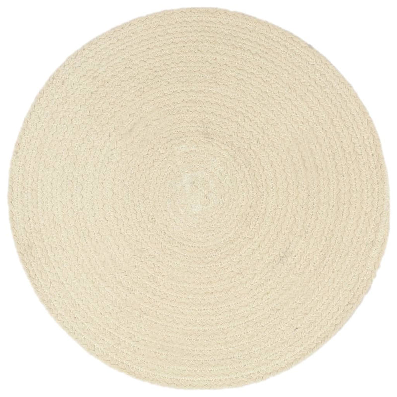 Load image into Gallery viewer, Vidaxl placemats 4 st rond 38 cm katoen natuurlijk
