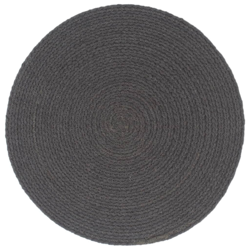 Load image into Gallery viewer, VidaXL Placemats 4 st rond 38 cm katoen effen donkergrijs

