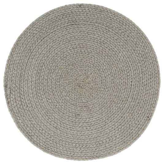 Vidaxl placemats 6 st rond 38 cm katoen effen grijs