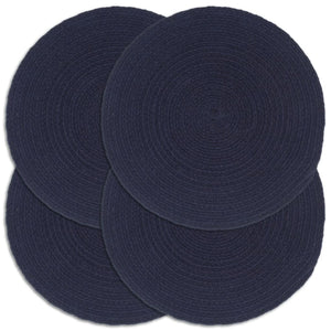 Vidaxl placemats 4 st rond 38 cm katoen effen marineblauw