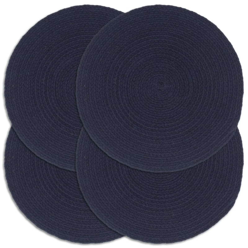 Load image into Gallery viewer, Vidaxl placemats 4 st rond 38 cm katoen effen marineblauw
