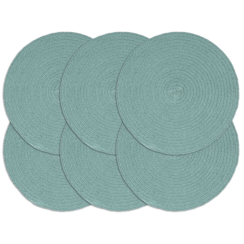 Load image into Gallery viewer, Vidaxl placemats 6 st rond 38 cm katoen effen groen
