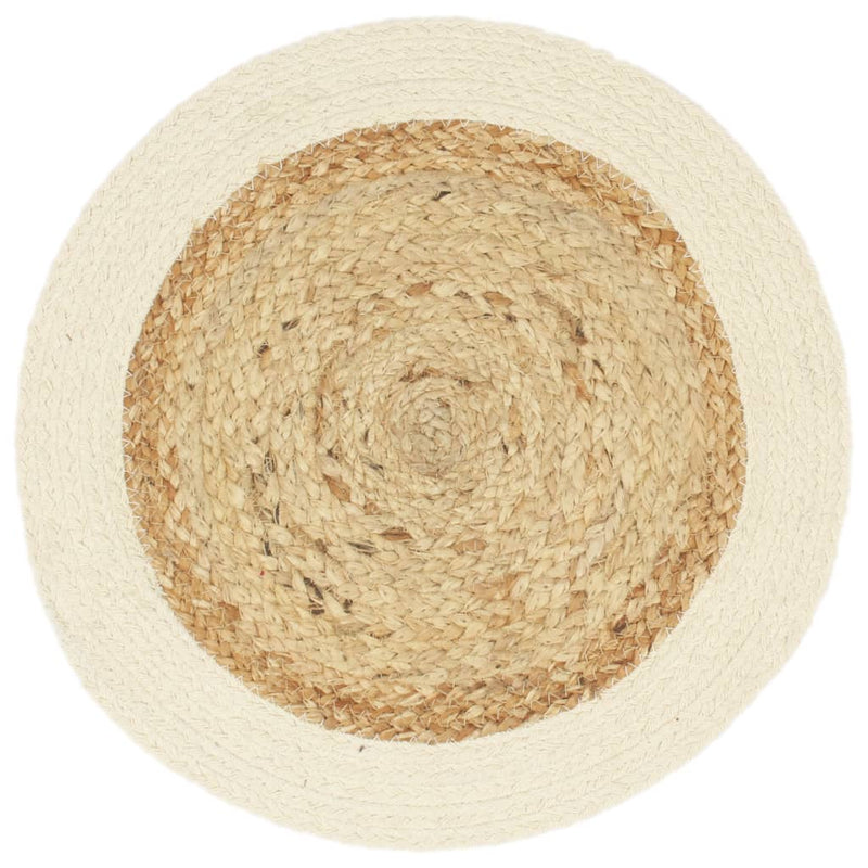 Load image into Gallery viewer, Vidaxl placemats 4 st rond 38 cm jute en katoen natuurlijk
