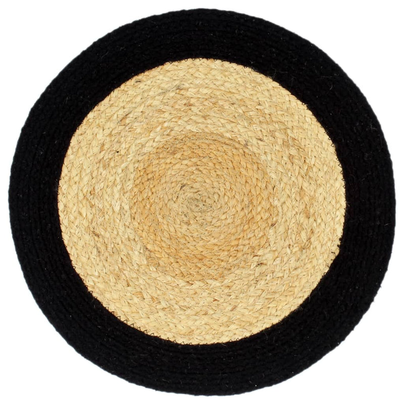 Load image into Gallery viewer, Vidaxl placemats 4 st 38 cm jute en katoen natuurlijk en zwart
