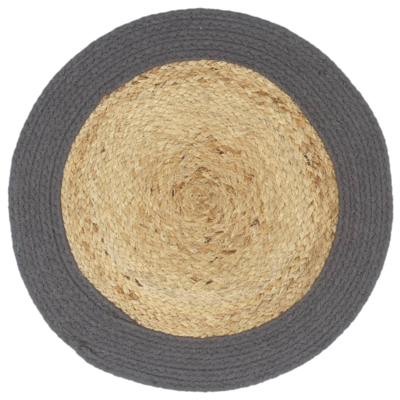 Load image into Gallery viewer, Vidaxl placemats 6 st 38 cm jute en katoen natuurlijk en antraciet
