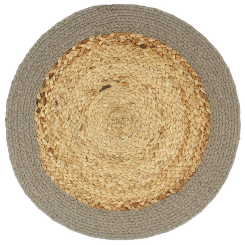 Load image into Gallery viewer, Vidaxl placemats 6 st 38 cm jute en katoen natuurlijk en grijs
