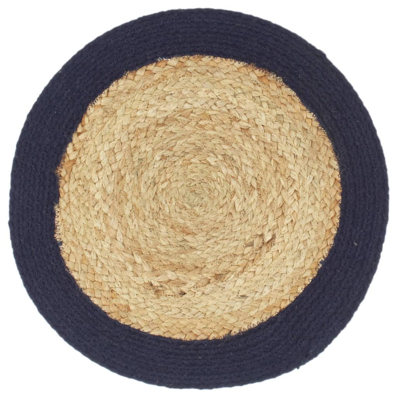 Load image into Gallery viewer, Vidaxl placemats 6 st 38 cm jute en katoen natuurlijk en marineblauw
