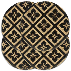 Vidaxl placemats 4 st rond 38 cm jute zwart