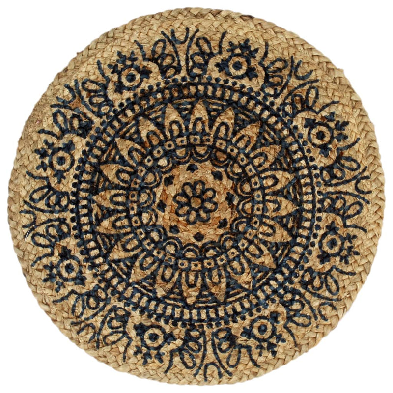 Load image into Gallery viewer, Vidaxl placemats 4 st rond 38 cm jute donkerblauw
