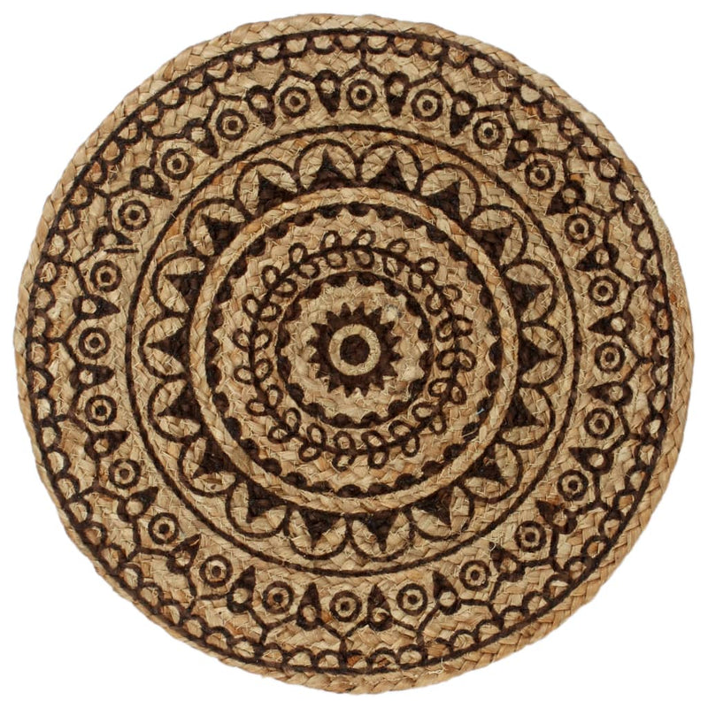 Load image into Gallery viewer, Vidaxl placemats 6 st rond 38 cm jute donkerbruin
