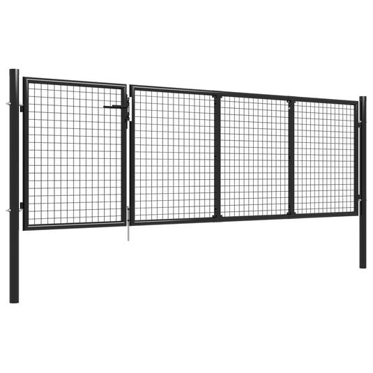 VidaXL Poort 350x100 cm staal antraciet