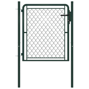 Vidaxl tuinpoort staal 100x100 cm groen