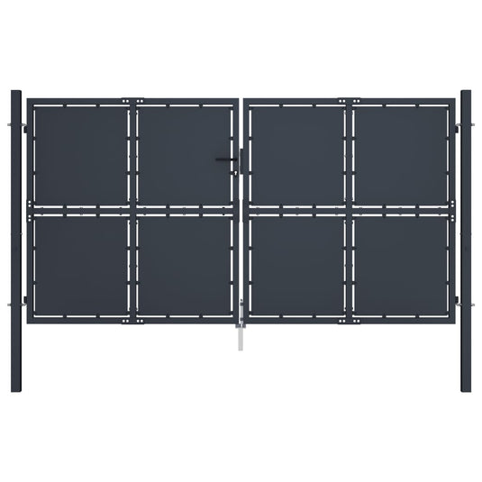 VidaXL Poort 300x125 cm staal antraciet