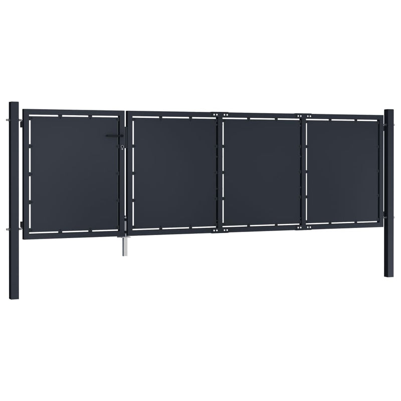 Load image into Gallery viewer, VidaXL Poort 350x75 cm staal antraciet
