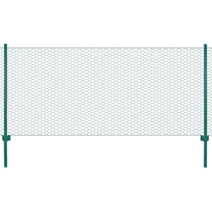 Vidaxl draadgaashek met palen 25x0,5 m staal groen