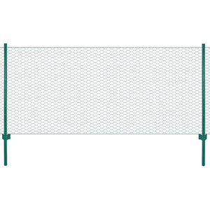 Vidaxl draadgaashek met palen 25x0,75 m staal groen