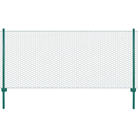 Vidaxl draadgaashek met palen 25x0,75 m staal groen
